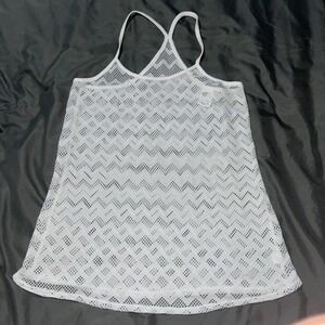 PINK Victoria's Secret Swimwear Cover Up Racerback White Mesh Women's Size XS .